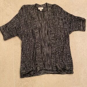 LOFT Women's Charcoal Open-Front Cardigan